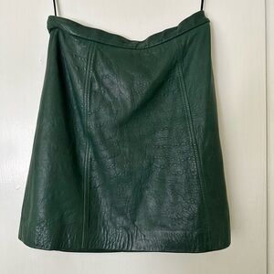 DKNY Green Leather Skirt